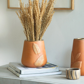 Frangipani terracotta vase- medium
